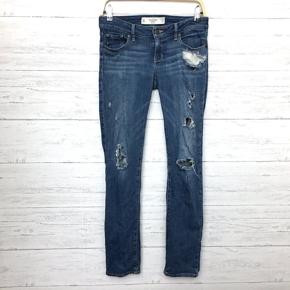Abercrombie & Fitch Women's Jeans Skinny Low Rise Distressed size 4 length 32"
